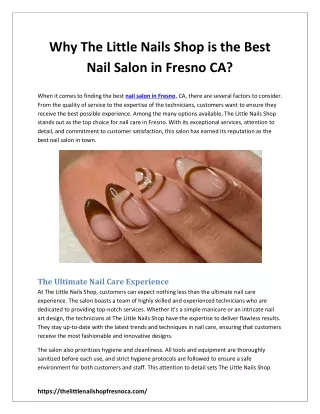 Why The Little Nails Shop is the Best Nail Salon in Fresno CA?