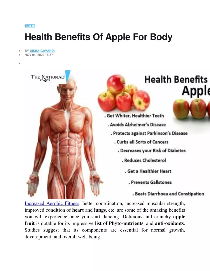health health benefits of apple for body