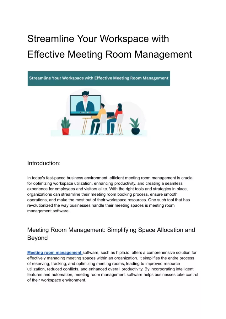 streamline your workspace with effective meeting