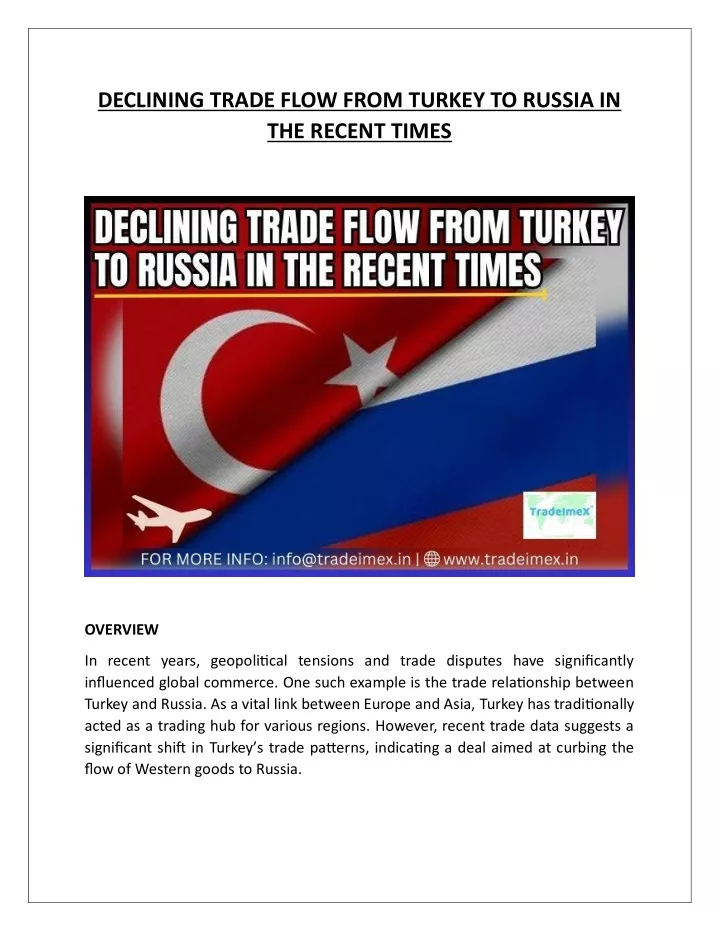 declining trade flow from turkey to russia