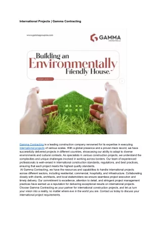 international projects gamma contracting