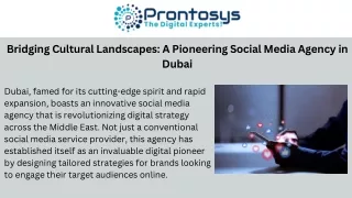 Bridging Cultural Landscapes A Pioneering Social Media Agency in Dubai