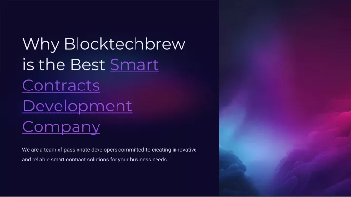 why blocktechbrew is the best smart contracts