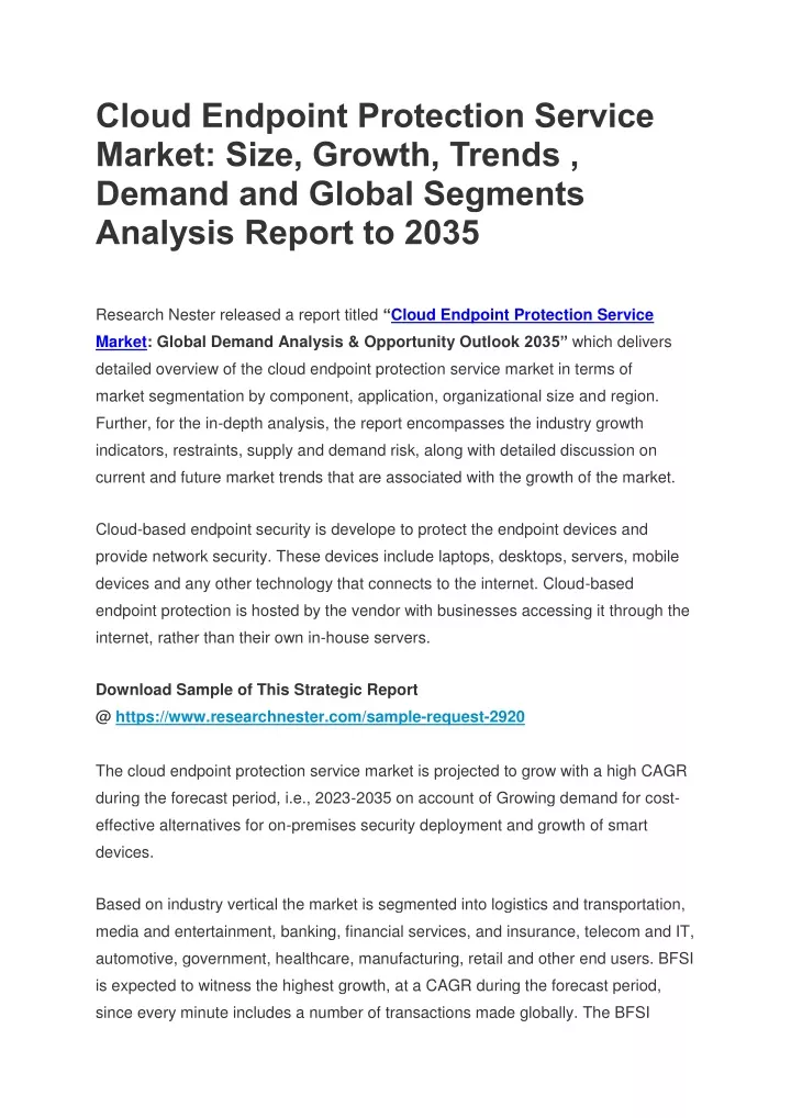 cloud endpoint protection service market size