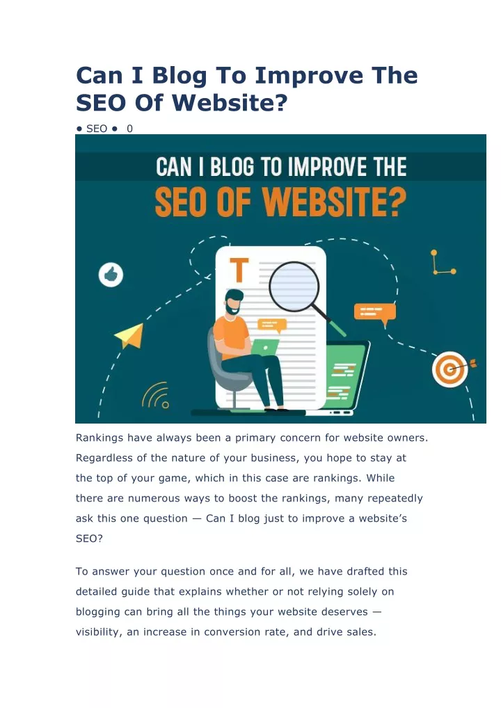 can i blog to improve the seo of website