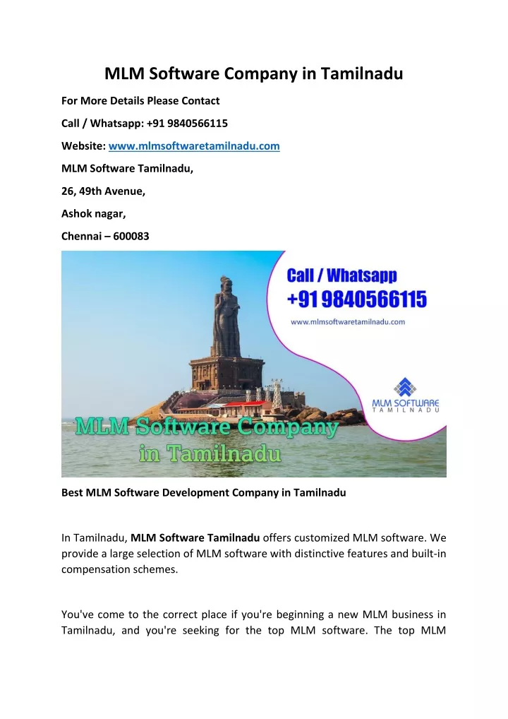 mlm software company in tamilnadu