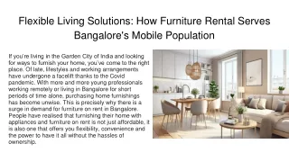 Flexible Living Solutions_ How Furniture Rental Serves Bangalore's Mobile Population