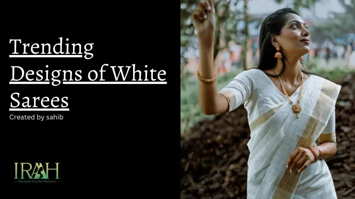 trending designs of white sarees created by sahib