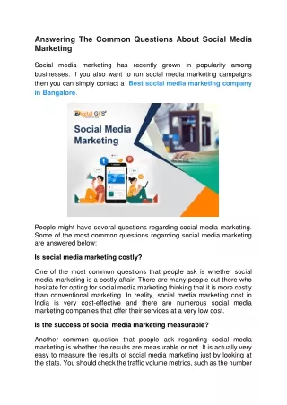 Answering The Common Questions About Social Media Marketing