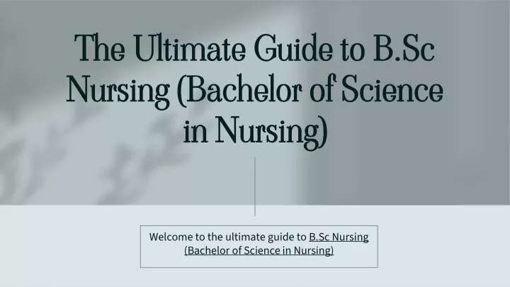 the ultimate guide to b sc nursing bachelor of science in nursing