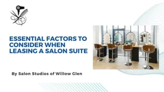 Discover These Vital Guidelines for Renting a Salon Suite
