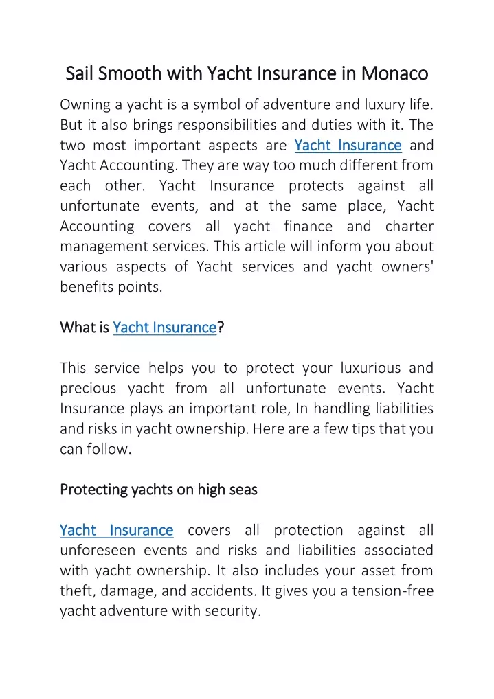 sail smooth with yacht insurance sail smooth with