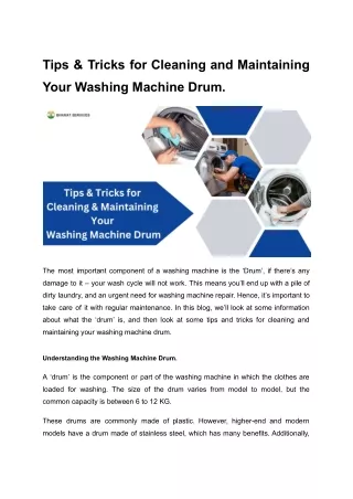 Tips & Tricks for Cleaning and Maintaining Your Washing Machine Drum