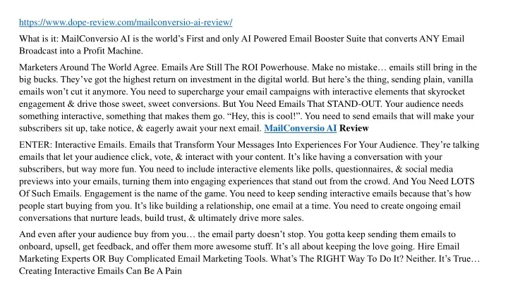 https www dope review com mailconversio ai review