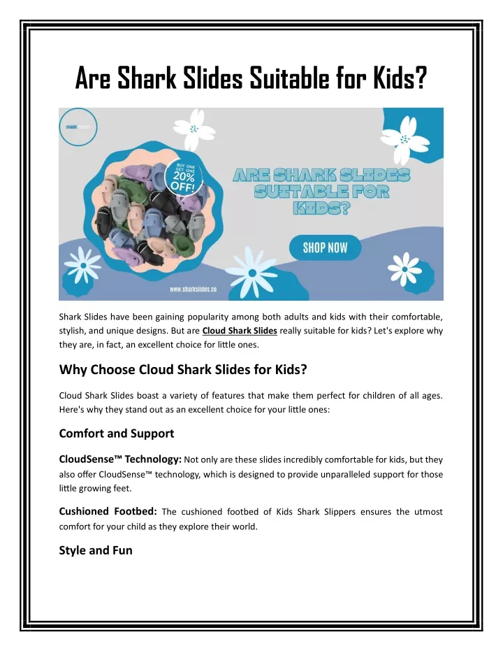 are shark slides suitable for kids