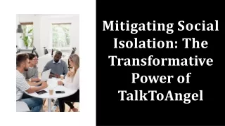 mitigating social isolation the transformative