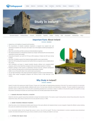 Study in Ireland Colleges, Fees, Cost, Scholarships and VISA