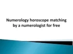 Numerology horoscope matching by a numerologist for free - slide 1