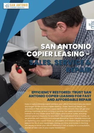 Efficiency Restored: Trust San Antonio Copier Leasing for Fast and Affordable Re