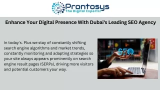 Enhance Your Digital Presence With Dubai's Leading SEO Agency
