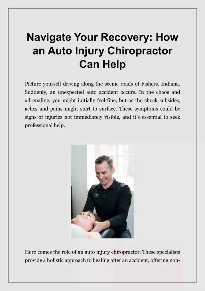 navigate your recovery how an auto injury