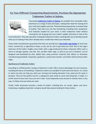 for your different transporting requirements
