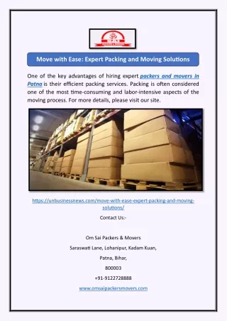 Move with Ease Expert Packing and Moving Solutions