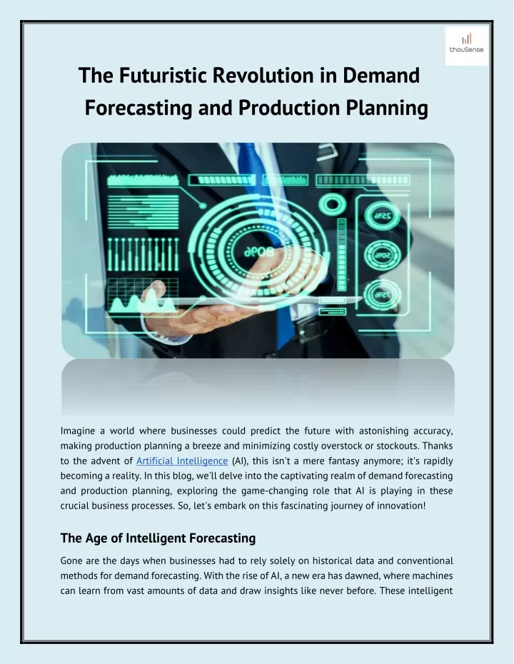 the futuristic revolution in demand forecasting