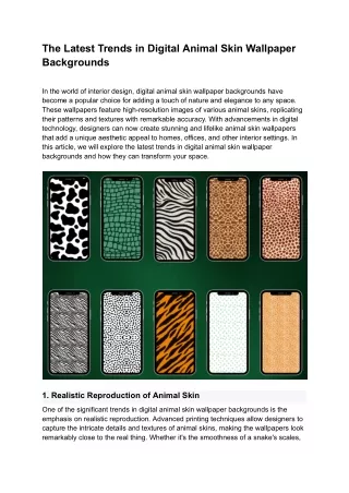 Animal Skin Wallpaper