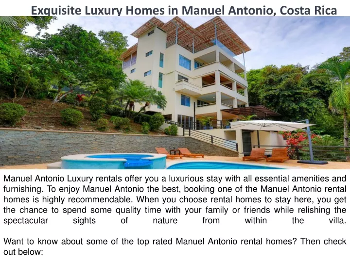 exquisite luxury homes in manuel antonio costa