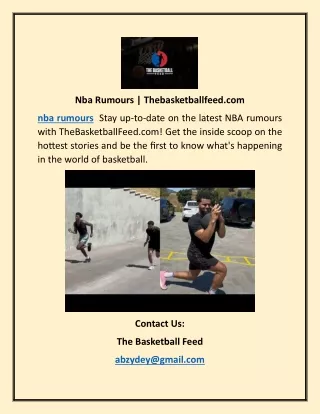 Nba Rumours | Thebasketballfeed.com