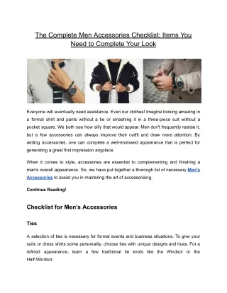 The Complete Men Accessories Checklist_ Items You Need to Complete Your Look