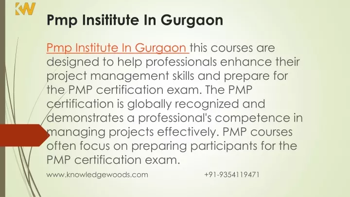 pmp insititute in gurgaon