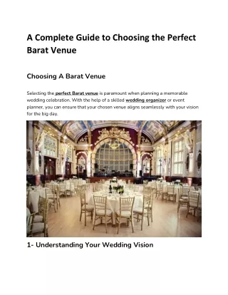 a complete guide to choosing the perfect barat