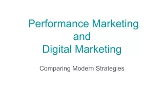 Performance Marketing and Digital Marketing