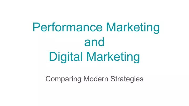 performance marketing and digital marketing