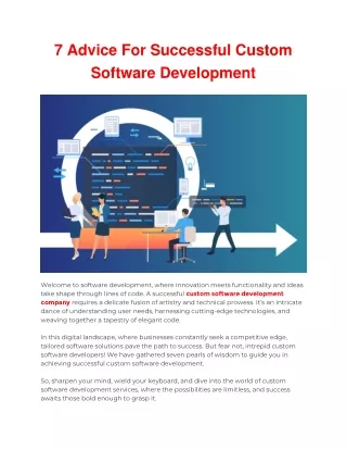 7 Advice For Successful Custom Software Development