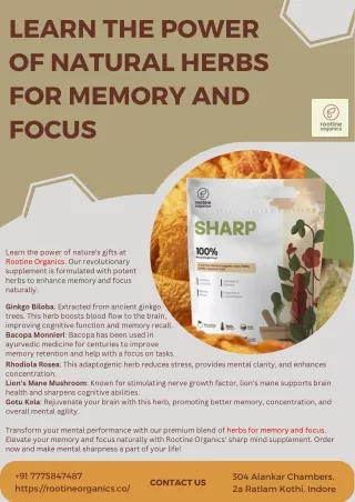 Learn the Power of Natural Herbs for Memory and Focus