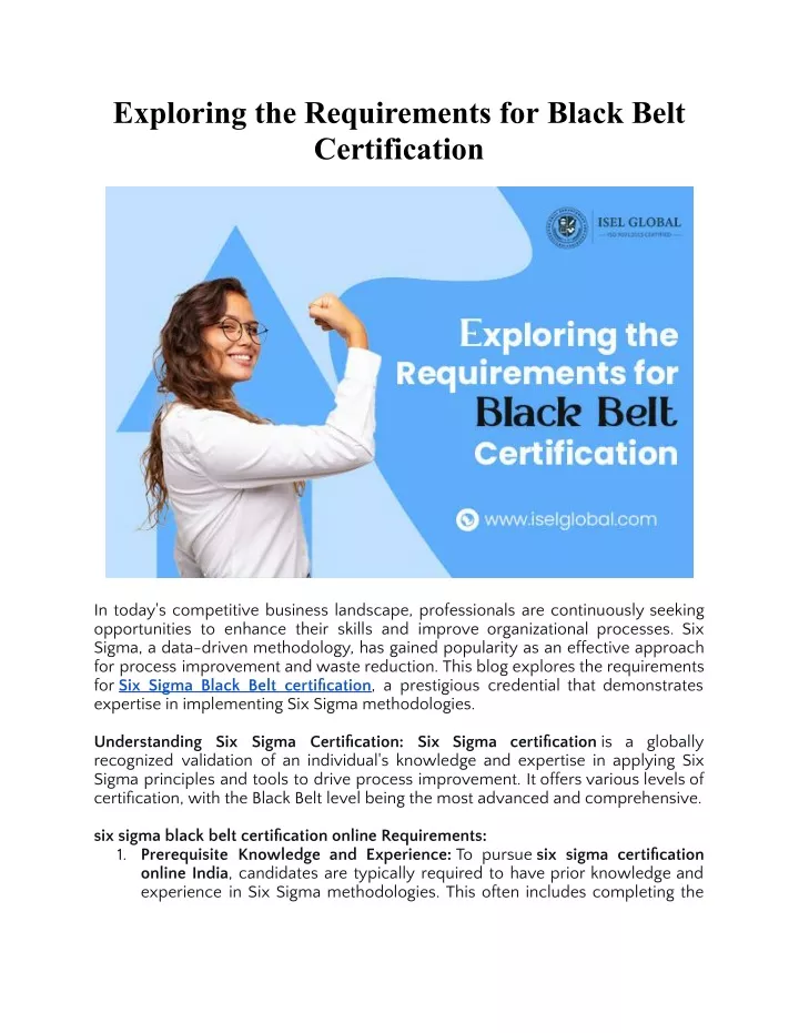 exploring the requirements for black belt