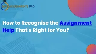 how to recognise the assignment help that s right