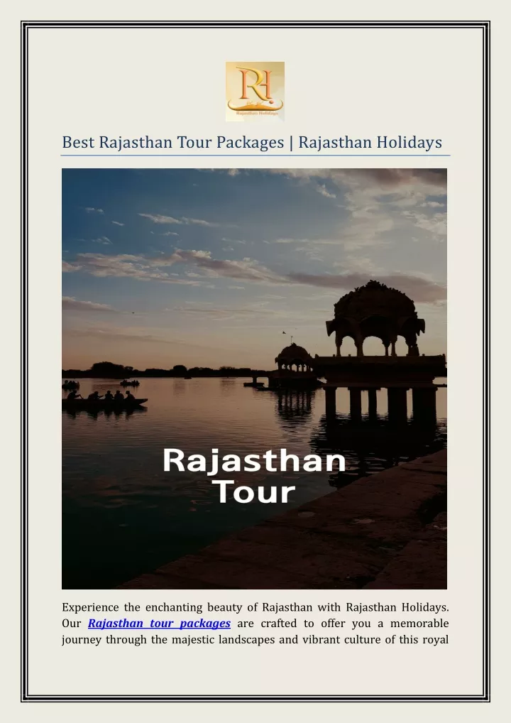 PPT Best Rajasthan Tour Packages Rajasthan Holidays PowerPoint