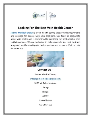 Looking For The Best Vein Health Center