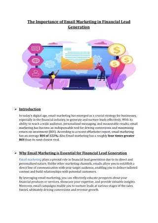 The Importance of Email Marketing in Financial Lead Generation