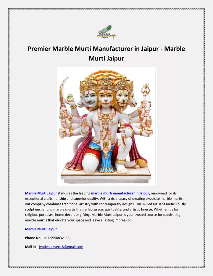 premier marble murti manufacturer in jaipur