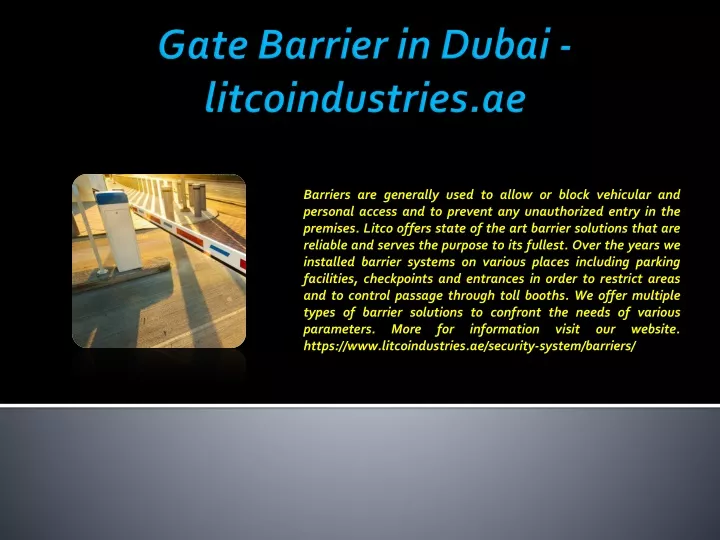 gate barrier in dubai litcoindustries ae