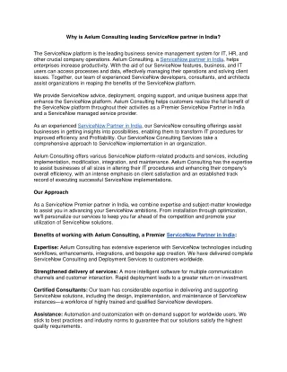 why is aelum consulting leading servicenow