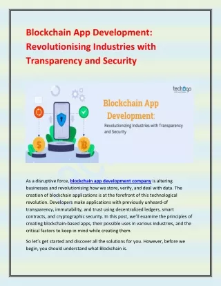 blockchain app development revolutionising