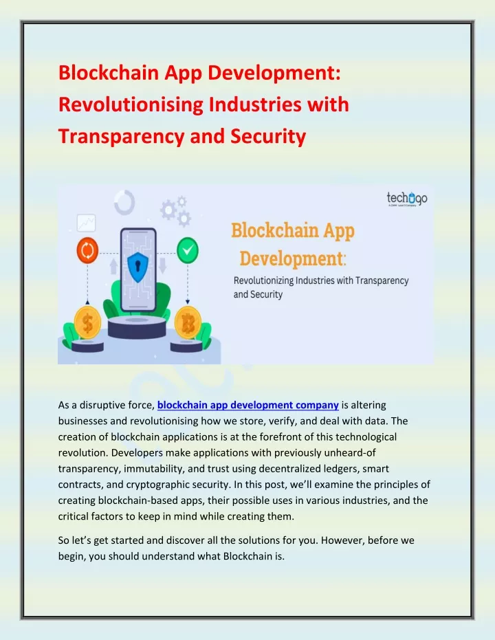 blockchain app development revolutionising