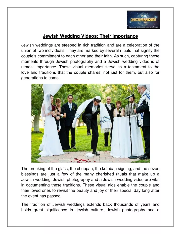 jewish wedding videos their importance