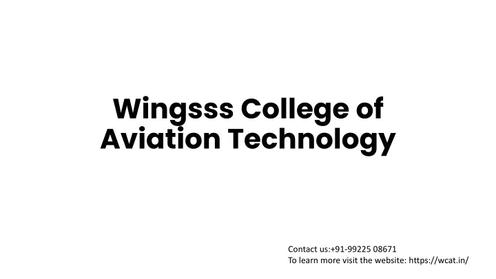 wingsss college of aviation technology